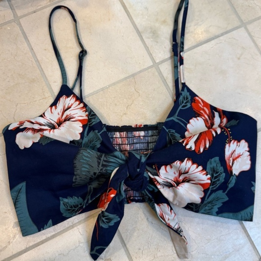 Floral Tie Front Bralette Bra Top Crop Top Hawaii